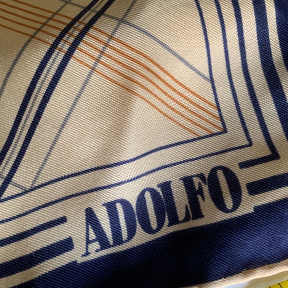 Vintage MCM Adolfo Square Retro Silk Scarf - Picture 3 of 6